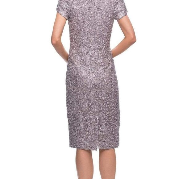 NWT La Femme 29809SC Short Sleeve Holiday Dress Mauve size 4 - Picture 2 of 8